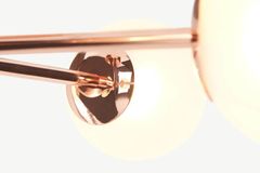 Glass Copper 5-Light Chandelier