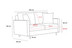 Eva-Serie 3-Zitsbank Met Bed Functie, Grijs