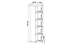 Manorala Kledingkast met 1 Deur en 5 Rekken, Wit en Eik