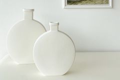 Double Material Ceramic Vase, White
