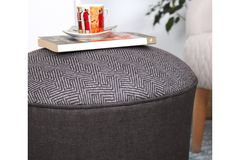 Sandy Poef met Houten Poten, Grijs