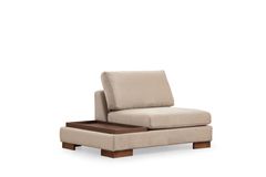 Tulip Modulaire Hoek, enkele Module met Linker Tafel, Ecru