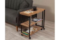 Uberto Rolling Side Table, Walnut