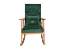 Asedia Trend Schommelstoel Gestoffeerd, Groene & Natuurlijke Kleur