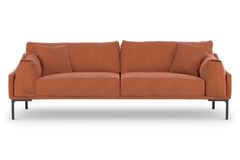 Leo Three Seater Sofa, Rust Orange