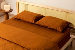 Ranforce Fitted Sheet, Double Size, Terracotta