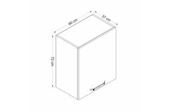 Medway Bovenkast, 60x72 cm, Wit