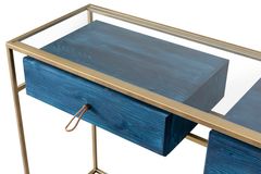 Wychwood Console Table, 120 cm, Walnut & Brass