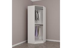 Tideway Hoekkledingkast, 210 cm, Wit en Walnoot