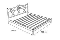 Gold Dobby Metalen Bedframe, 160x200 cm, Zwart