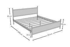 Star Bedframe, 150x200 cm, Walnoot