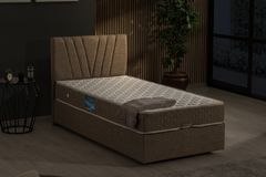 Francisco Boxspringbedset, 90x190 cm, Lichtbruin