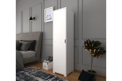 Manorala Kledingkast met 1 Deur en 5 Rekken, Wit