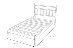 Lima Bedframe, 90x190 cm, Zwart