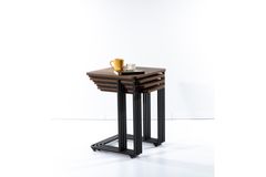 Mono C Bijzettafel, 4 Dlg, Barok Walnoot