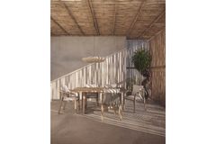 Monte Carlo Houten Tuinset, 6 Zits, Creme