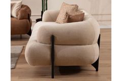 Ares 3-Zitsbank, Creme (Kleurkeuze Stof In Showroom)