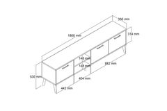Mezza Exxen Tv Unit, 180 cm, Oak