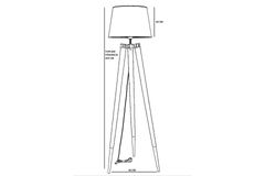 Stil Pyramide Vloerlamp, Zwart en Walnoot