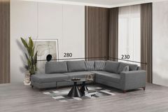 Masse Hoekbank Links, Grijs