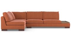 Tulip Corner Sofa Left Chaise, Rust Orange