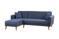 Aqua Corner Sofa Bed Left Chaise, Navy Blue