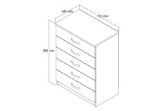 Tanmob Chest of Drawers, White