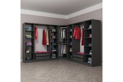 Minar Kale Kledingkast, 9 Gerookt, Met Deuren, Antraciet