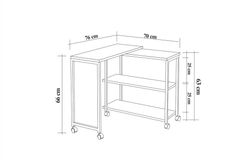 Uberto Rolling Side Table, Walnut
