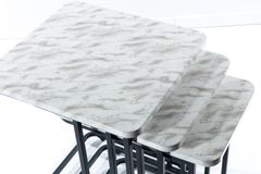 Mono C Bijzettafel, 3 Dlg, Antraciet, Wit Marmer