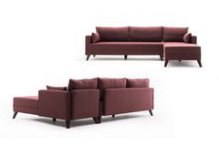 Bella Soft Mini Hoekbank Links, Wijnrood