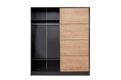 Panna Kledingkast met Schuifdeuren, Walnoot en Antraciet