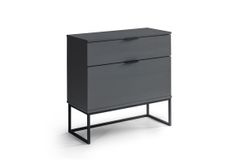 Milvaki Moon Bedside Table, Dark Grey & Black