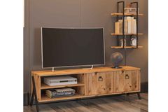 Yanke TV-Meubel met Rekken, 150 cm, Pijnboom