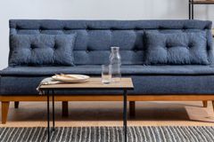 Fuoco Two Seater Sofa Bed, Fabric in Navy Blue