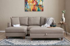 Eva Hoekbank Links met Voetenbank, Creme