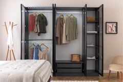 Panna Kledingkast met 5 Deuren, Antraciet