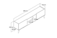 Mezza Lotus TV Unit, 180 cm, Oak