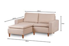 Pafu Lungo Mini-Hoekbank, Creme