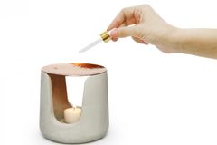 Coho Concre Arti̇San Gesmeed Koperen Schaal Grijs Aromatherapie Wierookvat