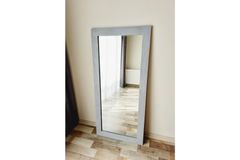 Wood Rechthoekige Staande Spiegel, 150x70 cm, Grijs