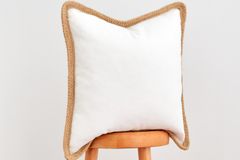 Roussilon Cushion Cover, 50 x 50 cm, White & Beige