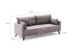 Bella Soft 3-Zitsbank, Bruin