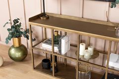 Lola Console Table, Brass