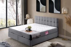 Paris Boxspringbed met Hoofdbord, 180x200 cm, Grijs