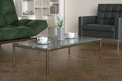 Shiny Coffee Table, Grey & Vintage Brass
