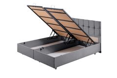 Paris Boxspringbed met Hoofdbord, 150x200 cm, Grijs