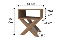 X Bedside Table, Oak
