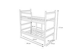 Star Stapelbed, 90x190cm, Zwart en Walnoot