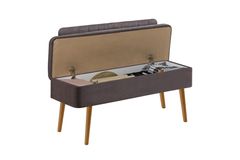 Vina Opbergbank Gestoffeerd, Pijnboom & Grijs